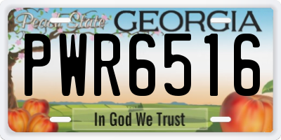 GA license plate PWR6516