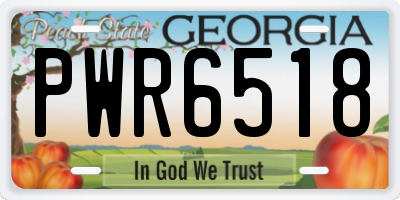 GA license plate PWR6518