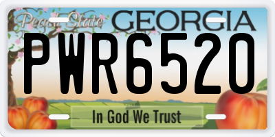 GA license plate PWR6520