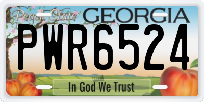 GA license plate PWR6524