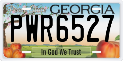 GA license plate PWR6527