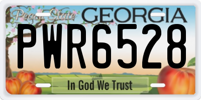 GA license plate PWR6528