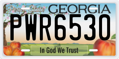 GA license plate PWR6530