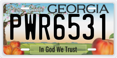 GA license plate PWR6531