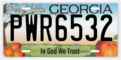 GA license plate PWR6532