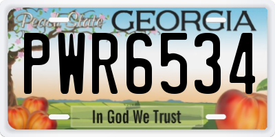 GA license plate PWR6534