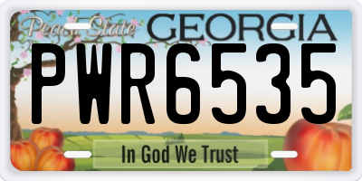 GA license plate PWR6535