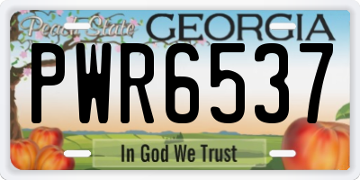 GA license plate PWR6537