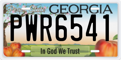 GA license plate PWR6541