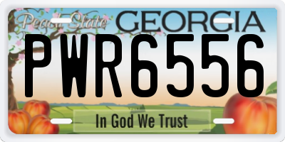 GA license plate PWR6556