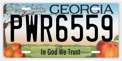 GA license plate PWR6559