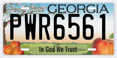 GA license plate PWR6561