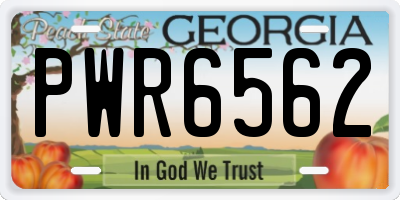 GA license plate PWR6562