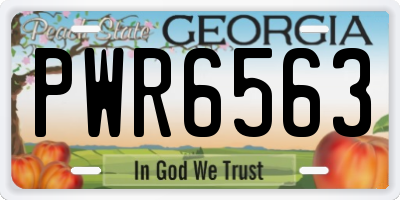 GA license plate PWR6563