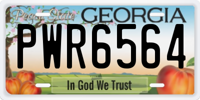 GA license plate PWR6564