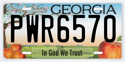 GA license plate PWR6570