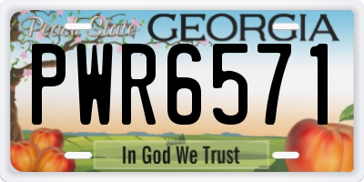 GA license plate PWR6571