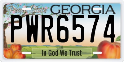 GA license plate PWR6574