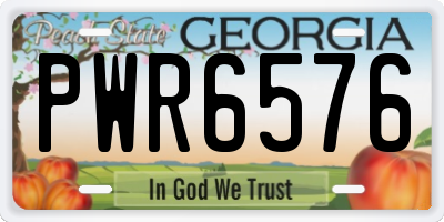 GA license plate PWR6576