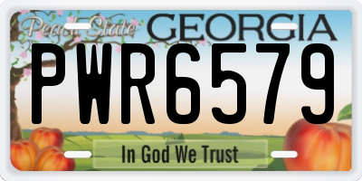 GA license plate PWR6579