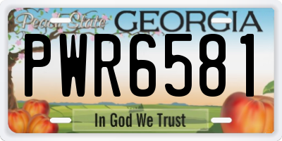 GA license plate PWR6581