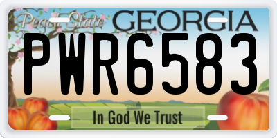 GA license plate PWR6583