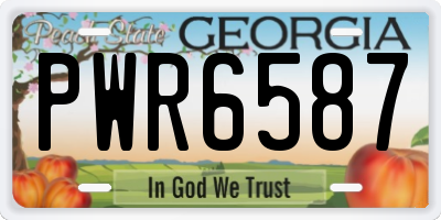 GA license plate PWR6587