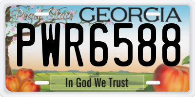 GA license plate PWR6588