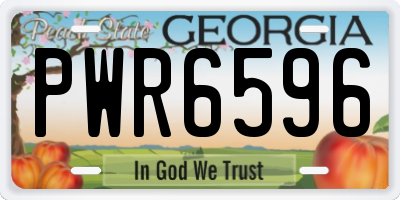 GA license plate PWR6596