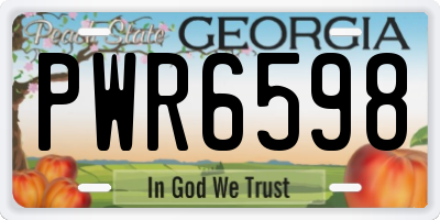 GA license plate PWR6598