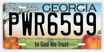 GA license plate PWR6599