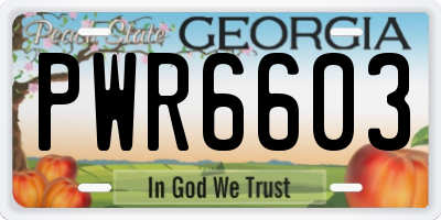 GA license plate PWR6603
