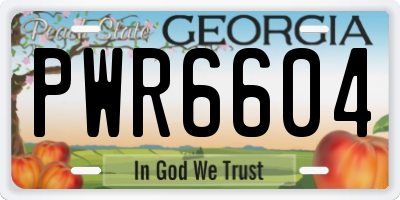 GA license plate PWR6604