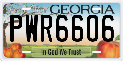 GA license plate PWR6606