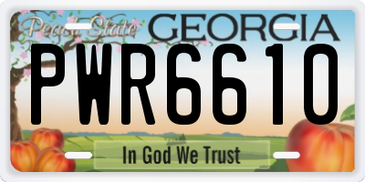 GA license plate PWR6610
