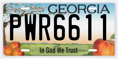 GA license plate PWR6611