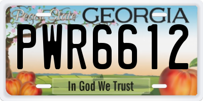GA license plate PWR6612