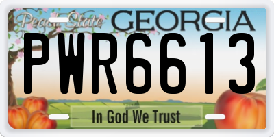 GA license plate PWR6613
