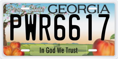GA license plate PWR6617
