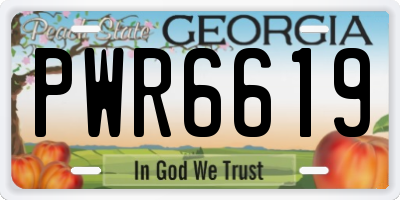 GA license plate PWR6619