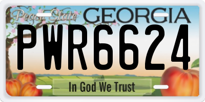 GA license plate PWR6624