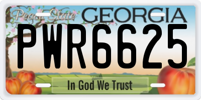 GA license plate PWR6625