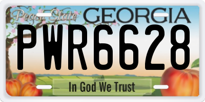 GA license plate PWR6628