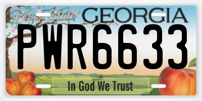 GA license plate PWR6633