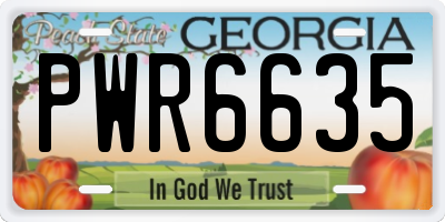 GA license plate PWR6635