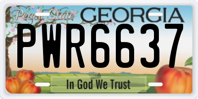 GA license plate PWR6637