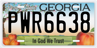 GA license plate PWR6638