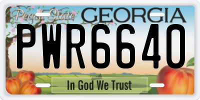 GA license plate PWR6640