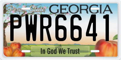 GA license plate PWR6641