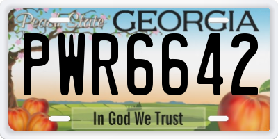 GA license plate PWR6642